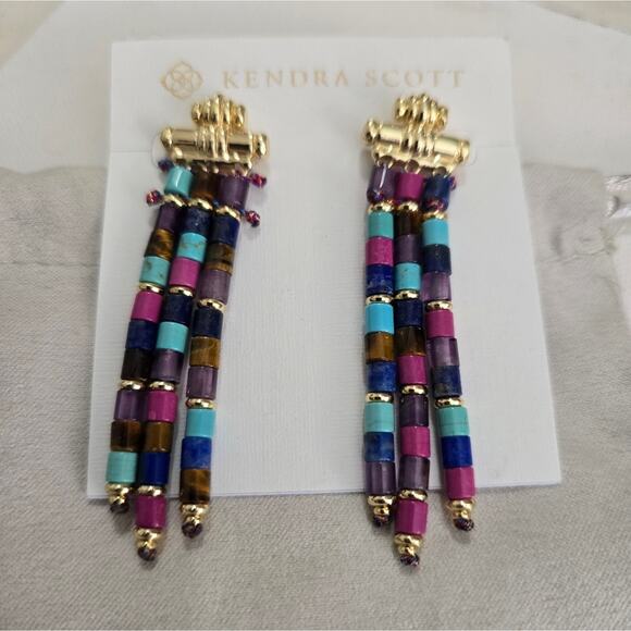 Kendra Scott Bree Multi Color Statement Earrings NWT $198 - Picture 1 of 7